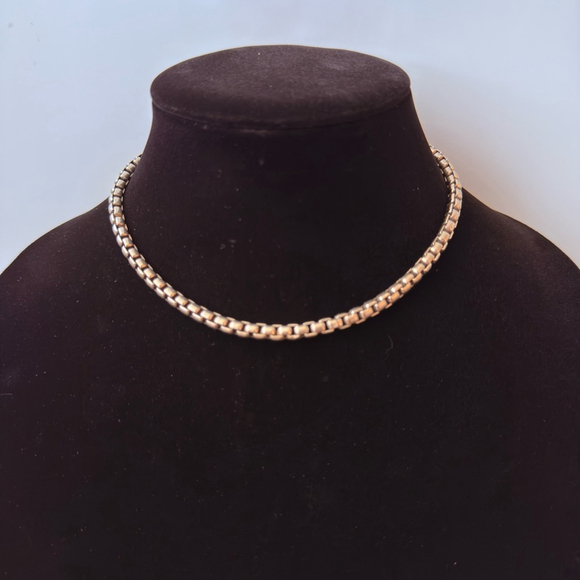 Box Chain 5.5mm 925 Sterling Silver Interlocking Circles Fine Necklace I… - Picture 3 of 6